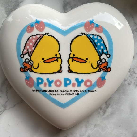 Vintage Piyo Piyo 1995 Heart trinket container - AS IS - Picture 5 of 8